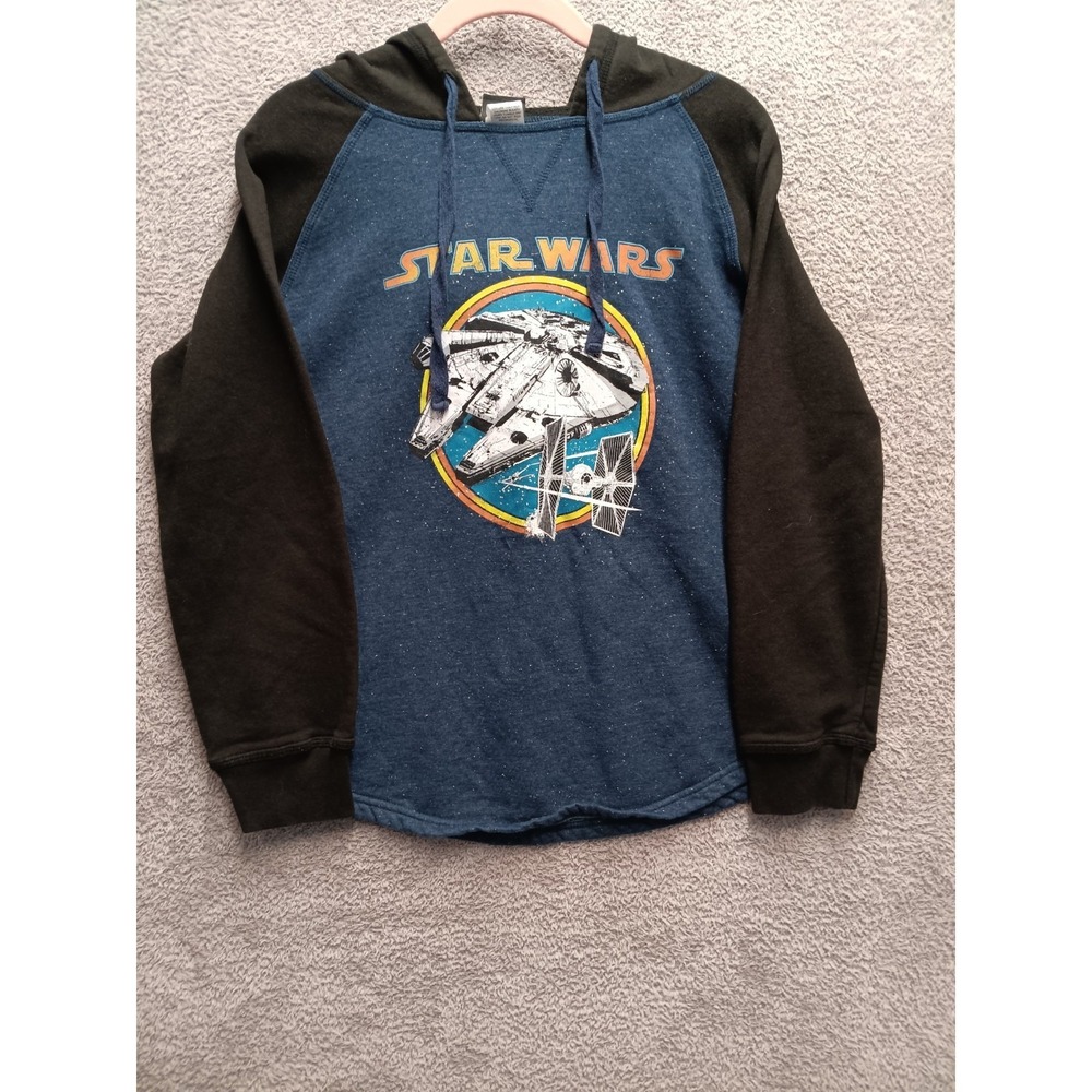 Star Wars‎ Millennium Falcon Graphic Hoodie L Blue Black Pullover